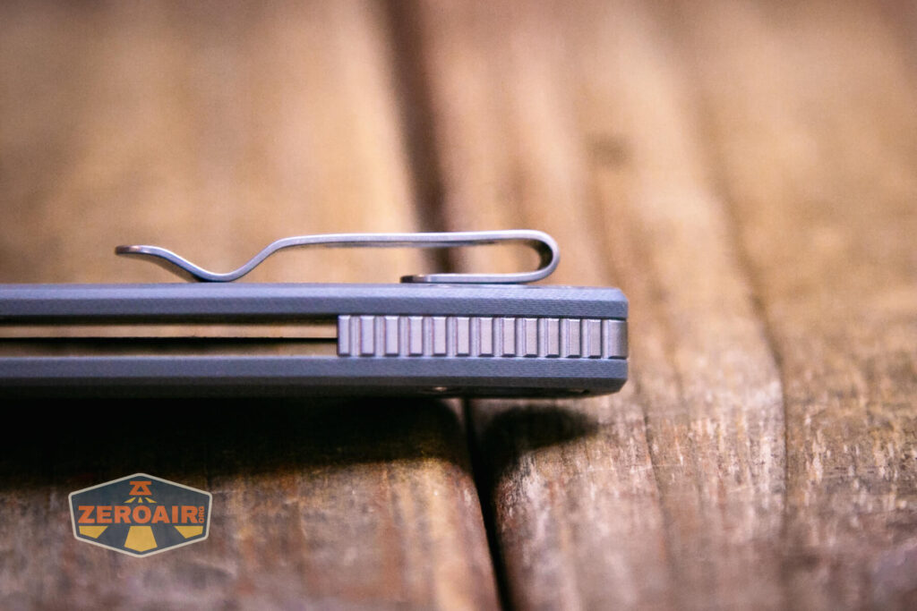 Vosteed Mini Nightshade knife pocket clip side view