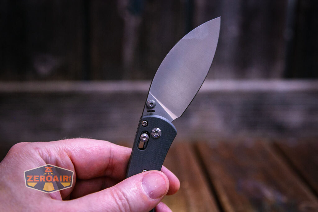 Vosteed Mini Nightshade knife steel logo on blade