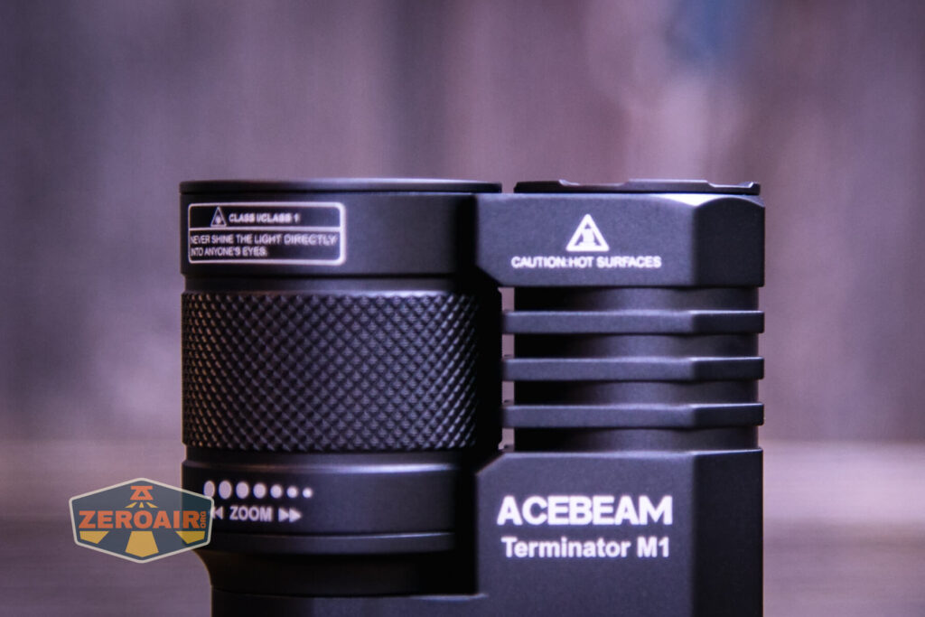Acebeam Terminator M1 flashlight head detail