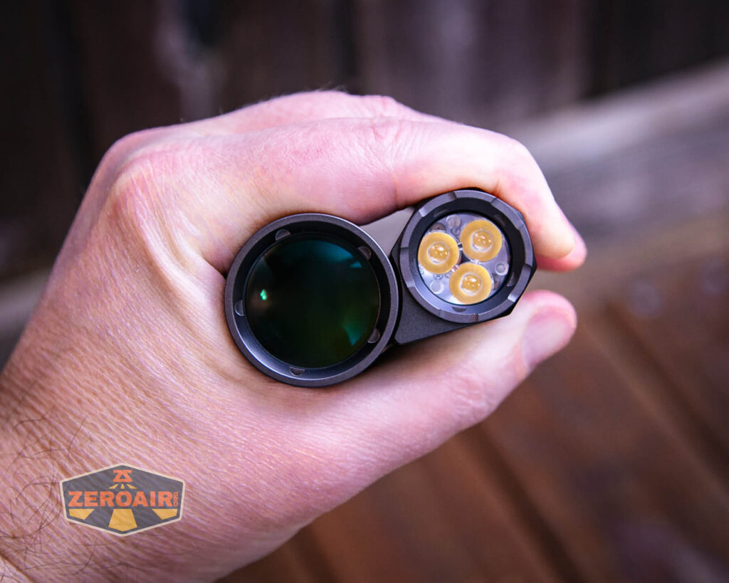 Acebeam Terminator M1 flashlight in hand