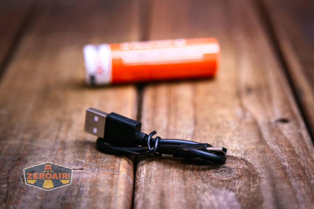 Acebeam Terminator M1 flashlight included charging cable