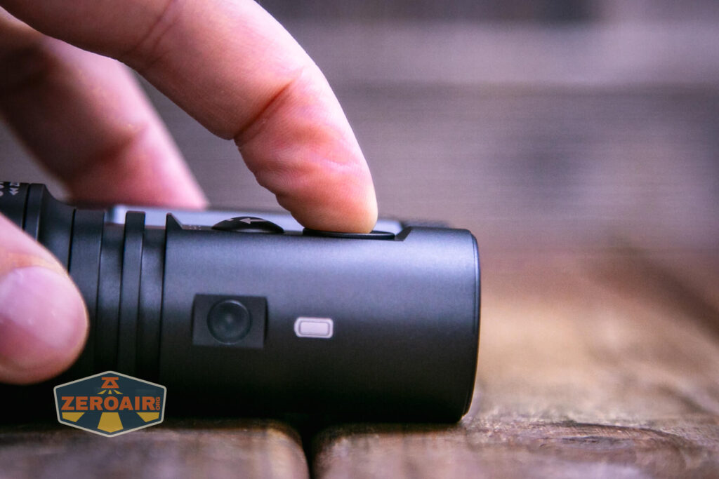 Acebeam Terminator M1 flashlight e-switch actuation