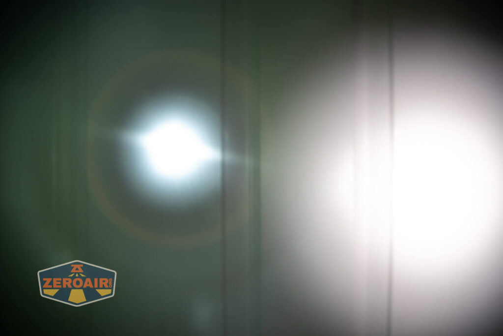 beamshots on door compared to nichia 219b