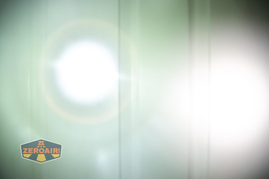 beamshots on door compared to nichia 219b