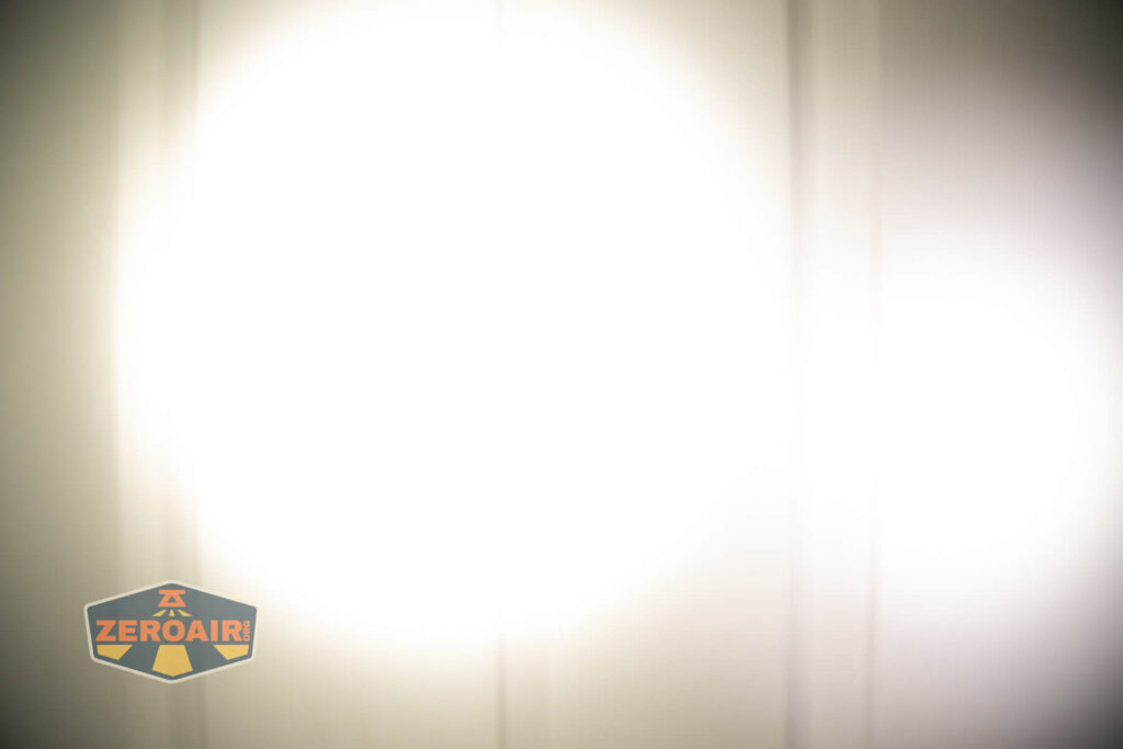 beamshots on door compared to nichia 219b