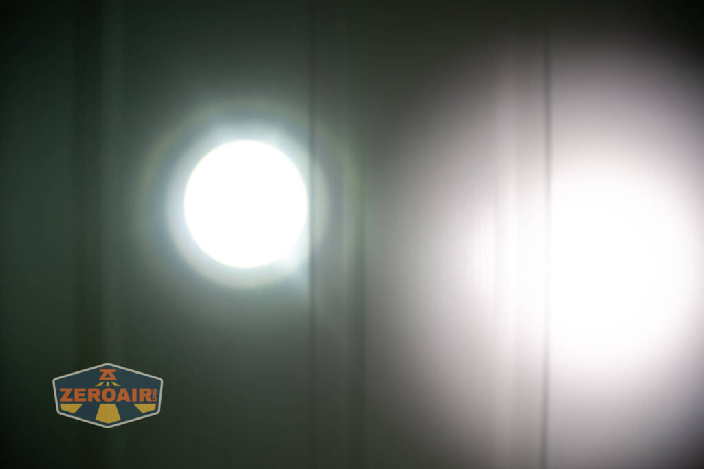 beamshots on door compared to nichia 219b