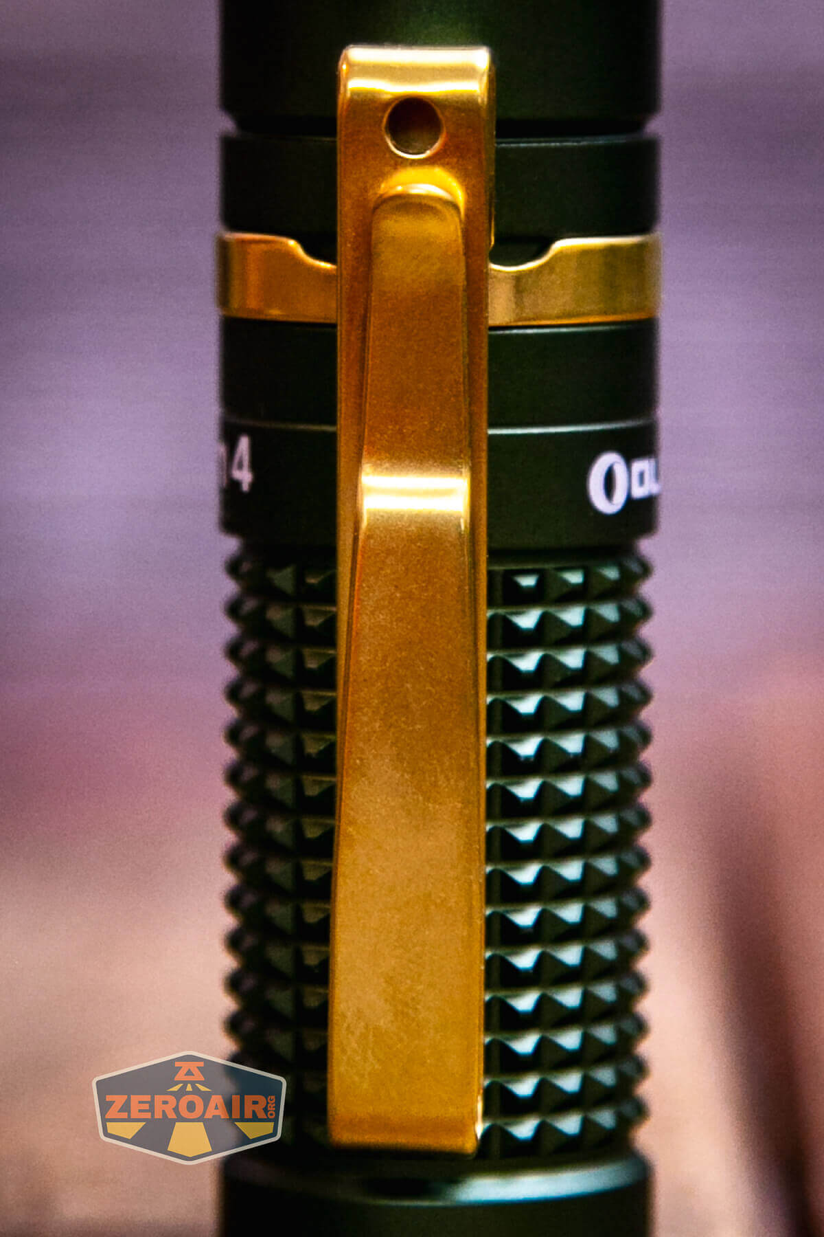 Olight Baton 4 Premium Edition flashlight pocket clip detail