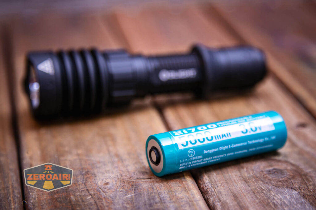 Olight Warrior X 4 tactical flashlight with included 21700 cell