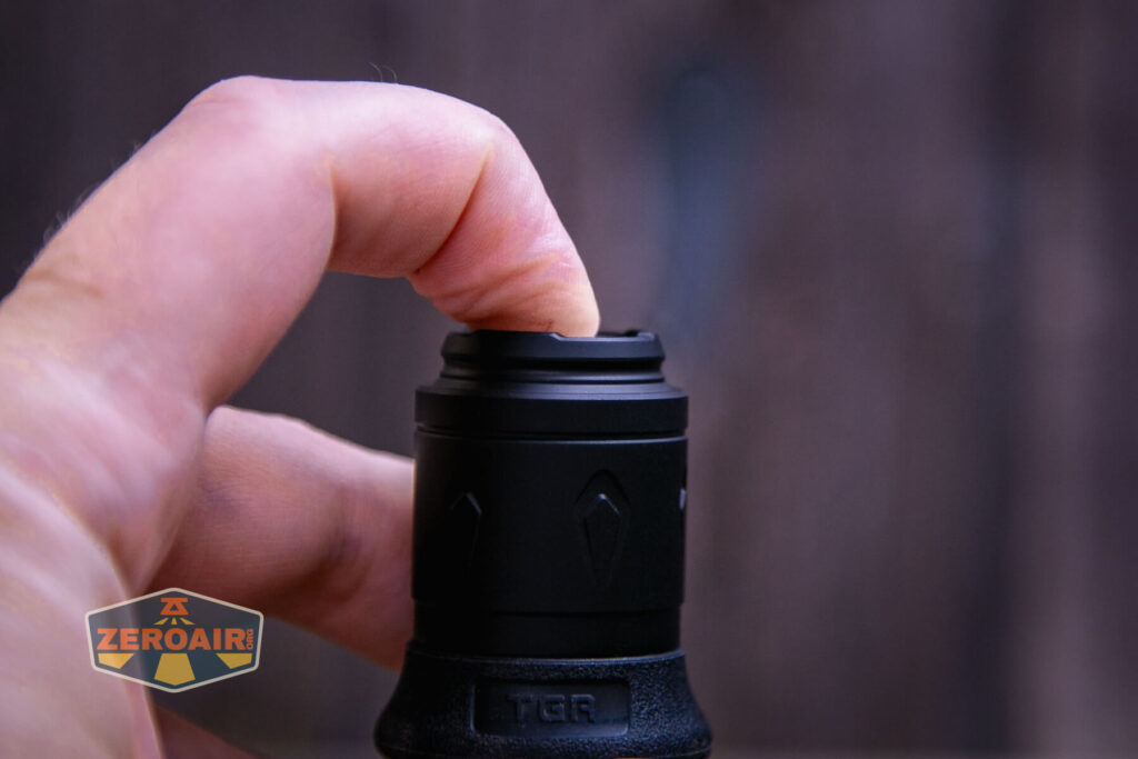 Olight Warrior X 4 tactical flashlight tail switch actuation