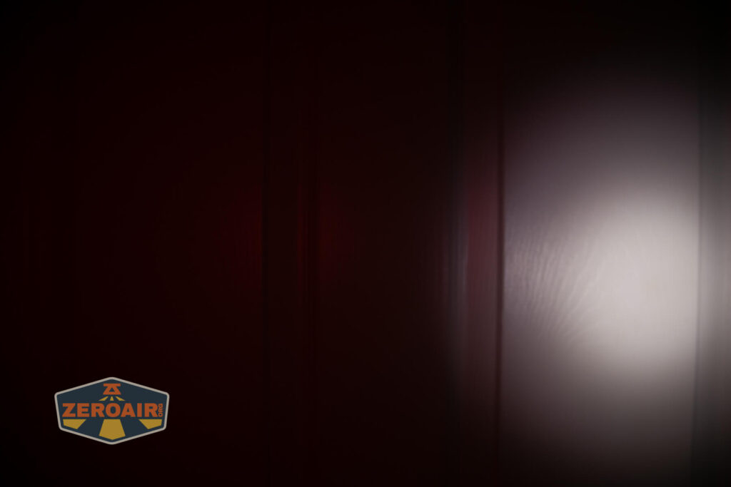 beamshots on door compared to nichia 219b