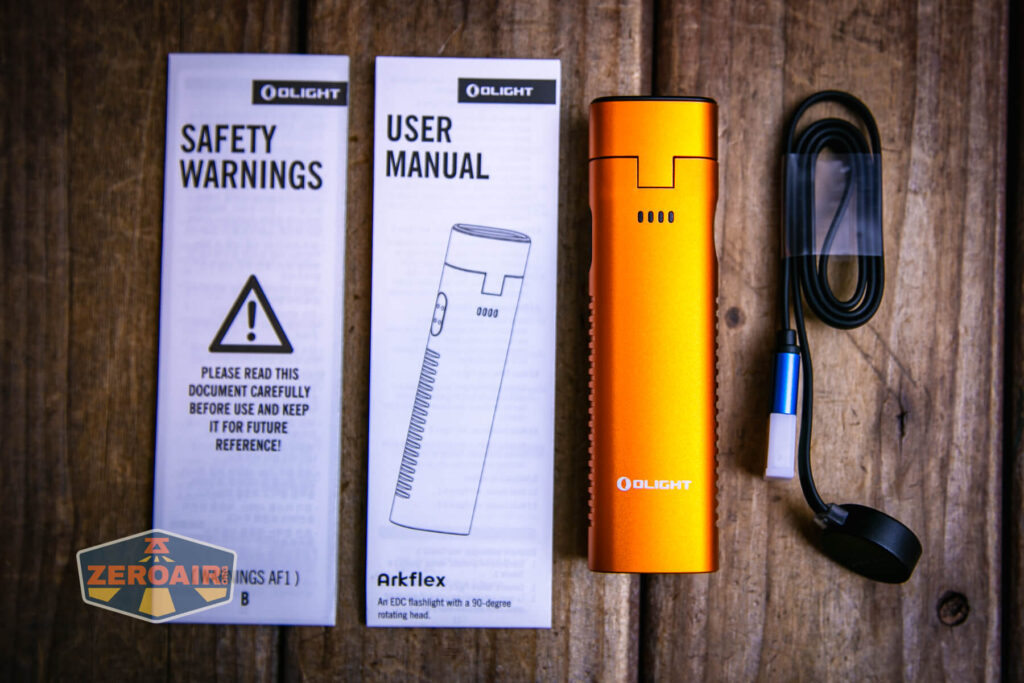 Olight Arkflex adjustable flashlight what's included