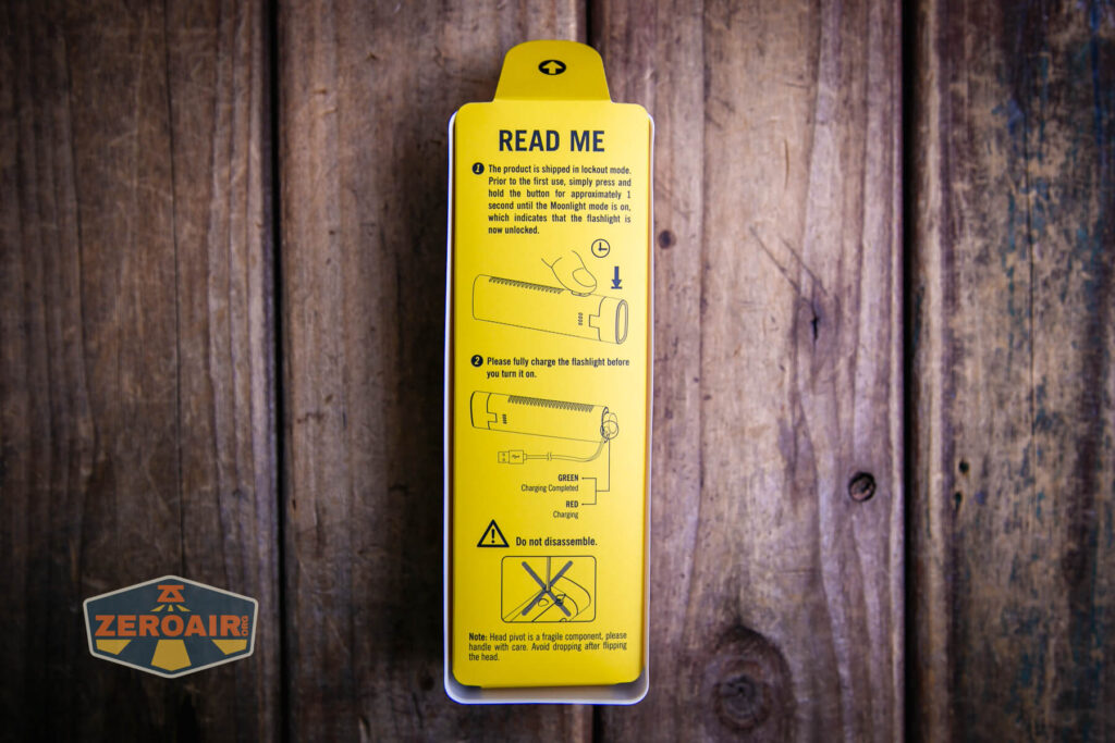 Olight Arkflex adjustable flashlight inside package