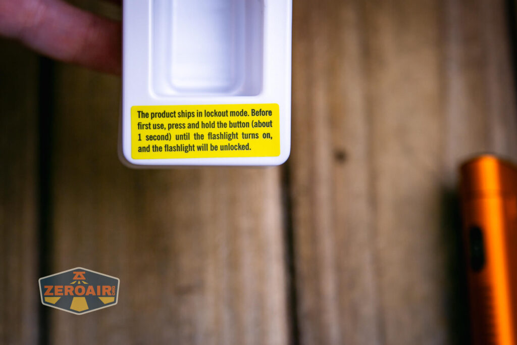 Olight Arkflex adjustable flashlight lockout notice