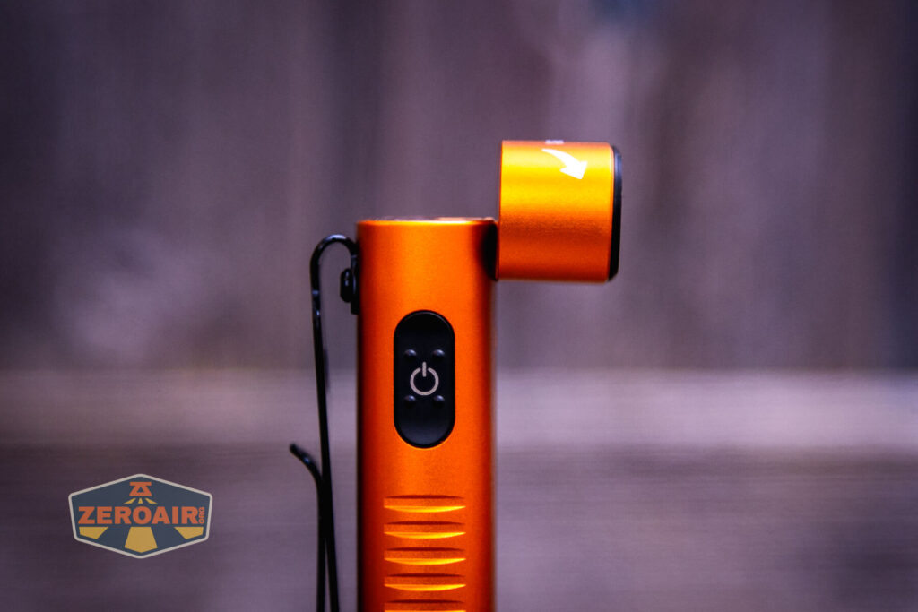 Olight Arkflex adjustable flashlight right angle head tilted