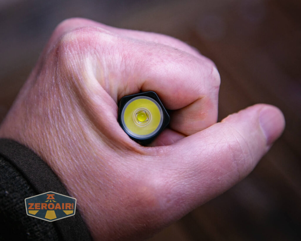 Olight Diffuse 14500 EDC flashlight in hand