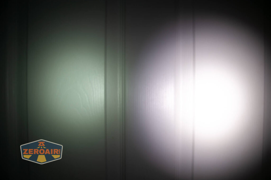 beamshots on door (at 1') compared to nichia 219b 4500K