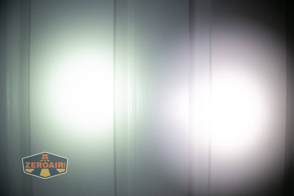 beamshots on door (at 1') compared to nichia 219b 4500K