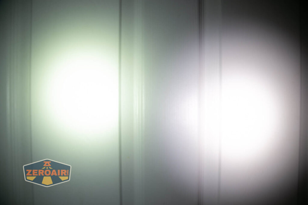 beamshots on door (at 1') compared to nichia 219b 4500K