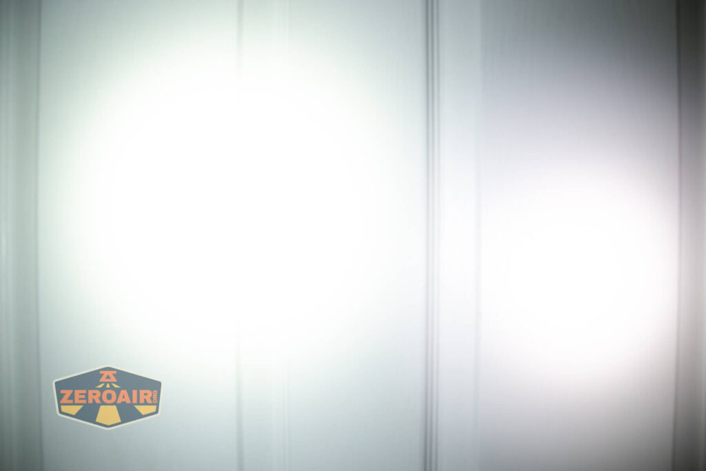 beamshots on door (at 1') compared to nichia 219b 4500K