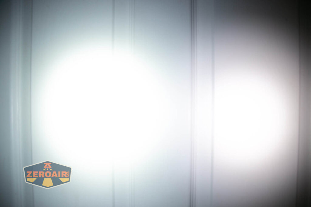 beamshots on door (at 1') compared to nichia 219b 4500K