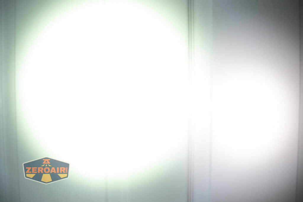 beamshots on door compared to nichia 219b