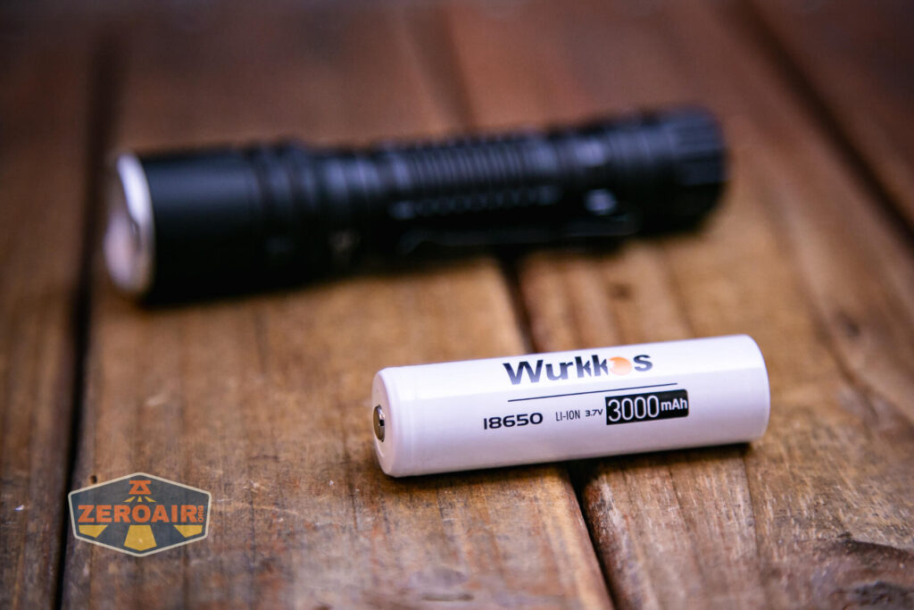 Wurkkos TD03 tactical flashlight with included 18650