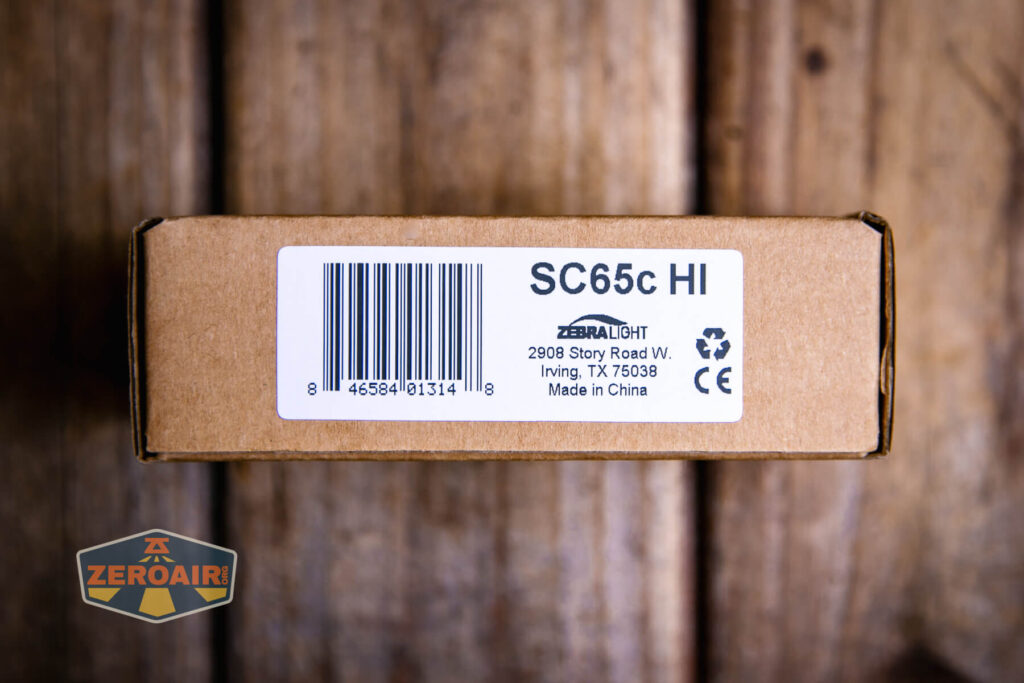 Zebralight SC65c HI flashlight box