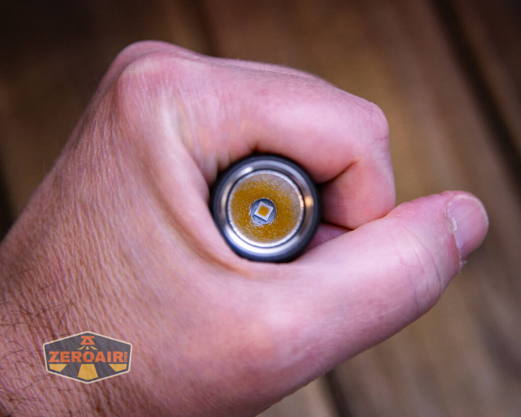 Zebralight SC65c HI flashlight in hand