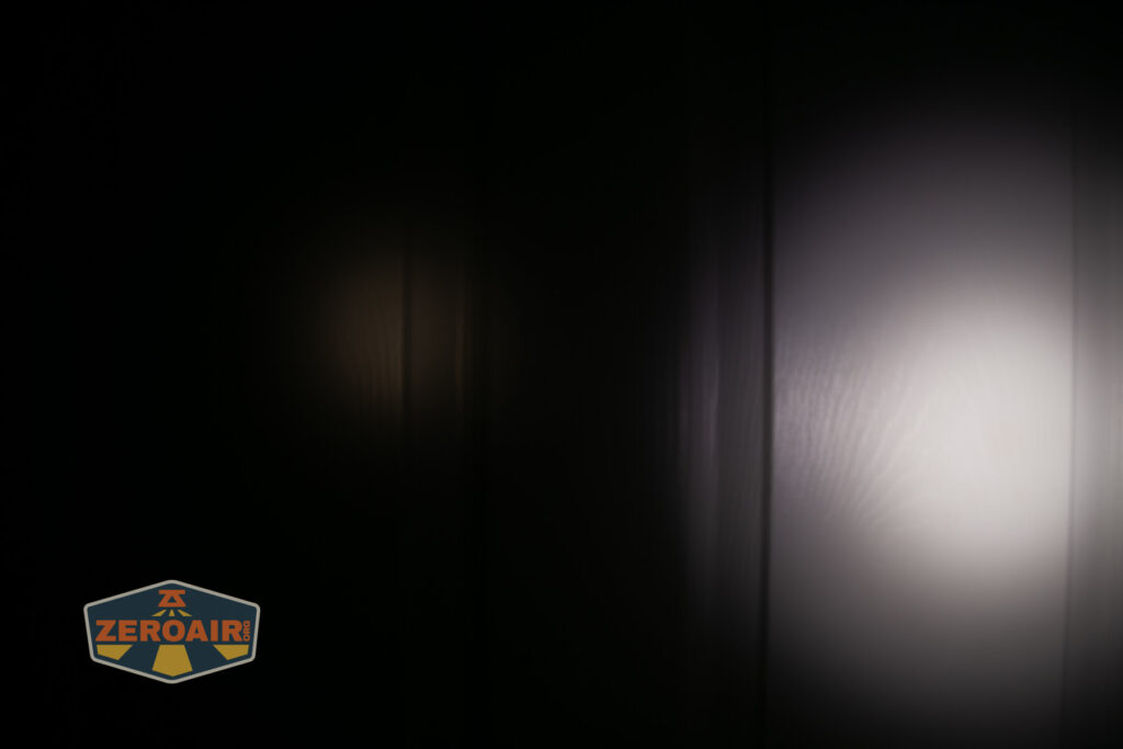 beamshots on door (at 1') compared to nichia 219b 4500K