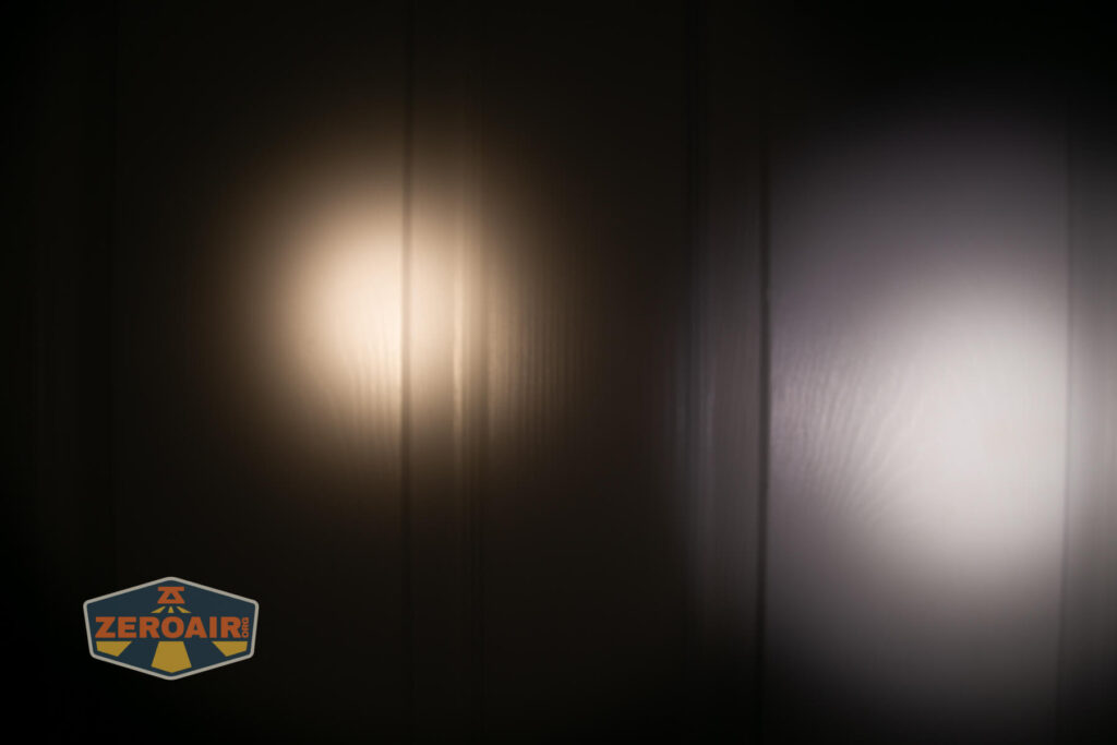 beamshots on door (at 1') compared to nichia 219b 4500K