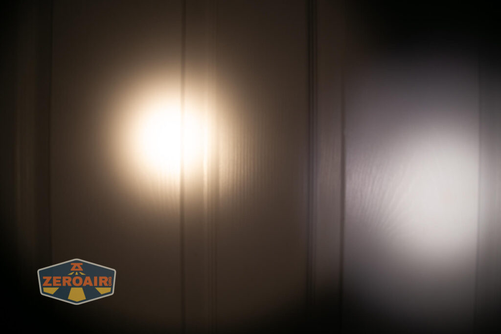 beamshots on door (at 1') compared to nichia 219b 4500K