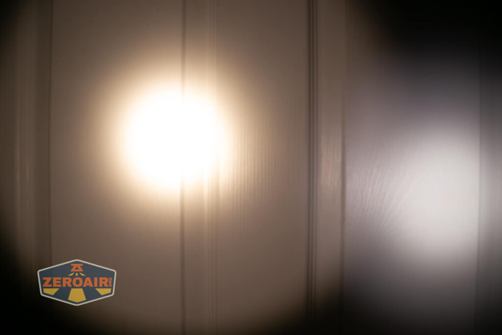beamshots on door (at 1') compared to nichia 219b 4500K