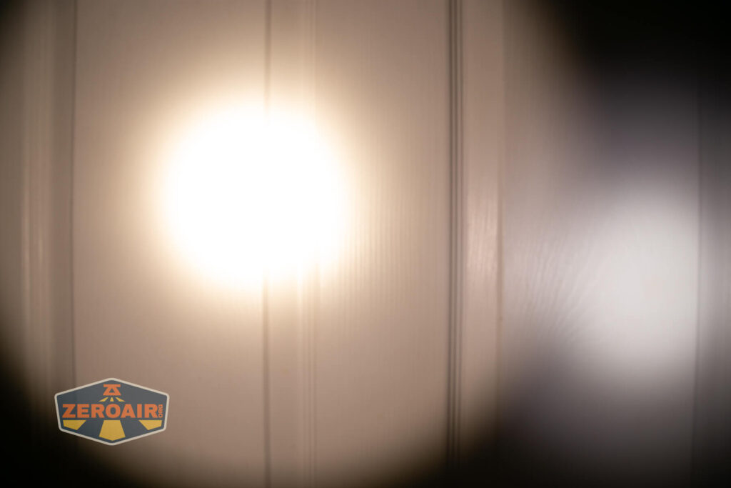 beamshots on door (at 1') compared to nichia 219b 4500K