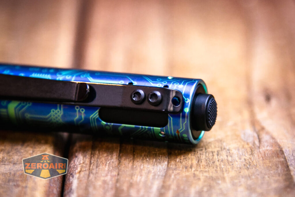 Acebeam Rider RX Titanium v2 flashlight pocket clip detail