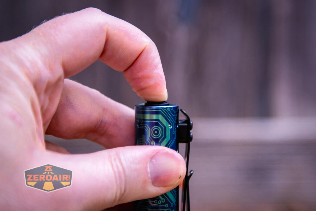 Acebeam Rider RX Titanium v2 flashlight switch actuation