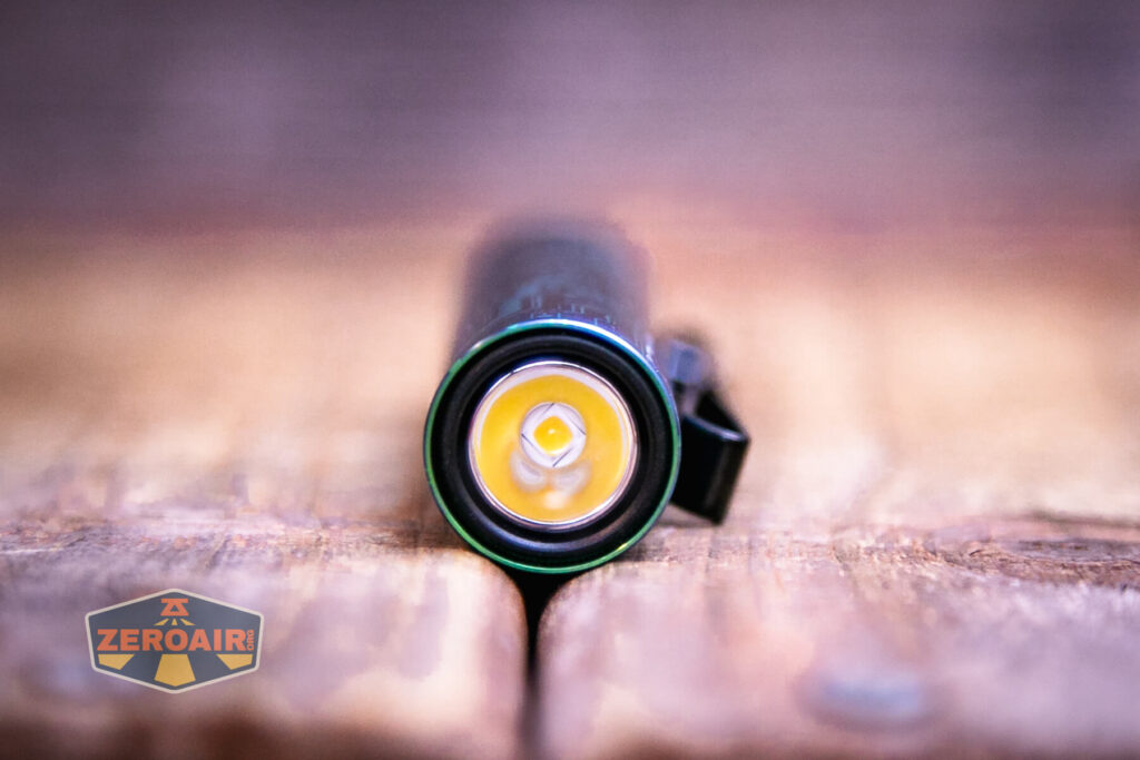 Acebeam Rider RX Titanium v2 flashlight emitter detail