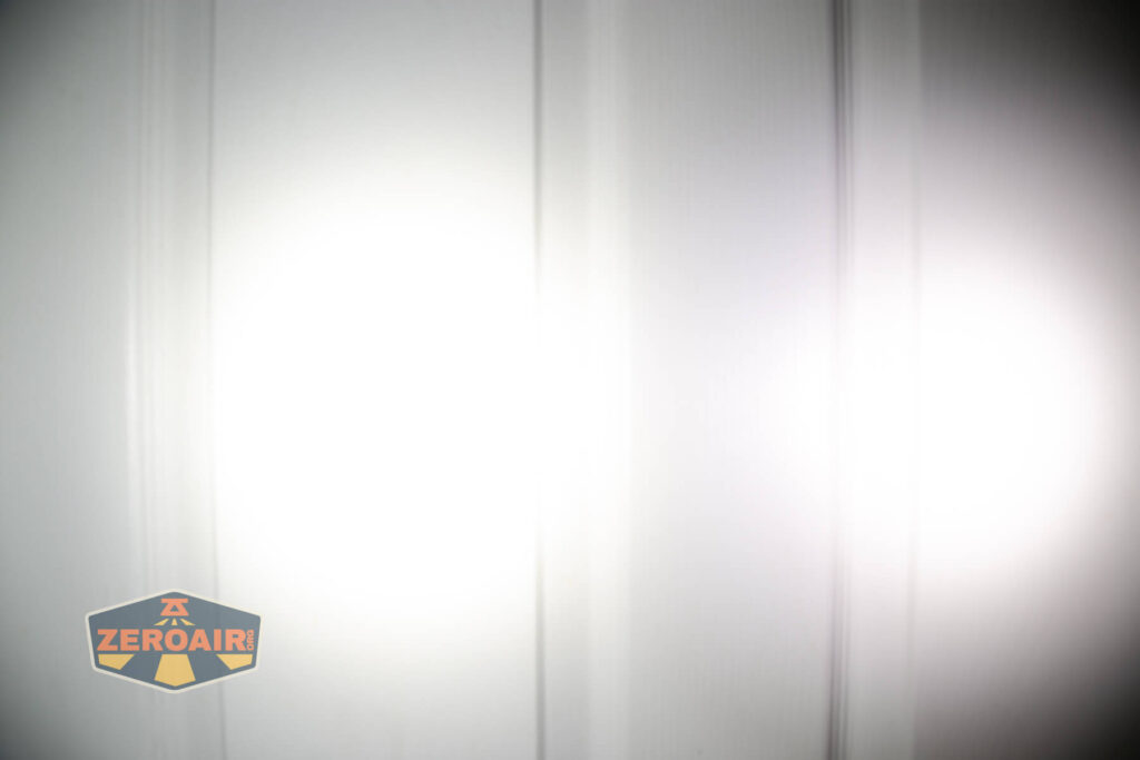 beamshots on door compared to nichia 219b