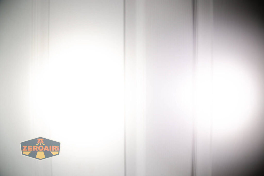 beamshots on door compared to nichia 219b