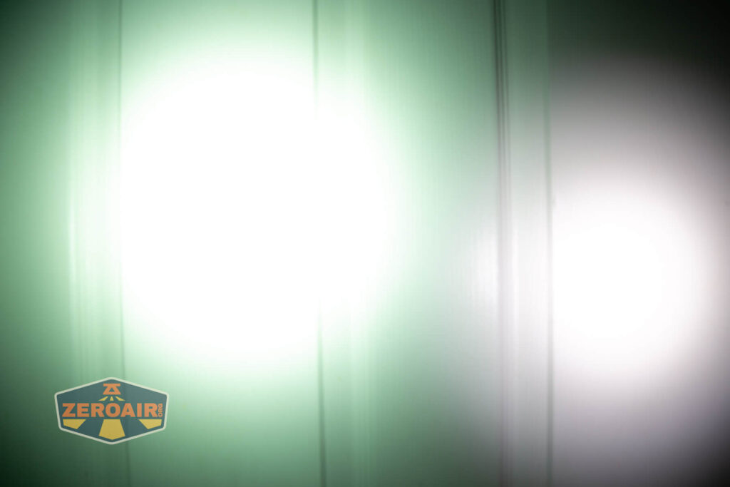 beamshots on door (at 1') compared to nichia 219b 4500K