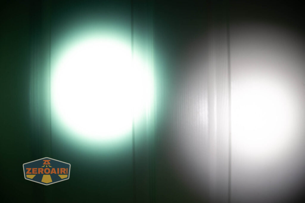 beamshots on door (at 1') compared to nichia 219b 4500K with all zoom settings