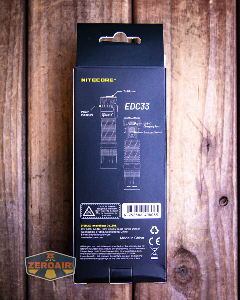 Nitecore EDC33 Rechargeable EDC flashlight box