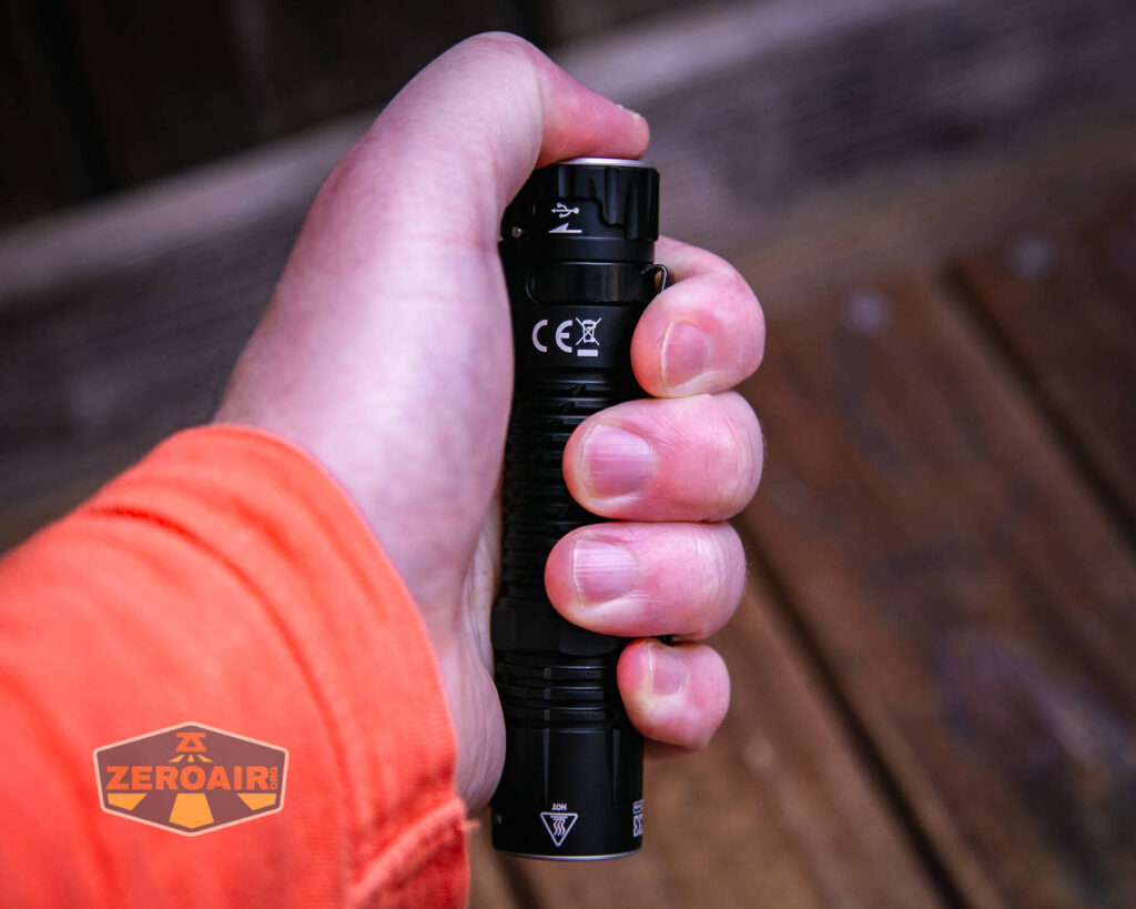Nitecore EDC33 Rechargeable EDC flashlight in hand