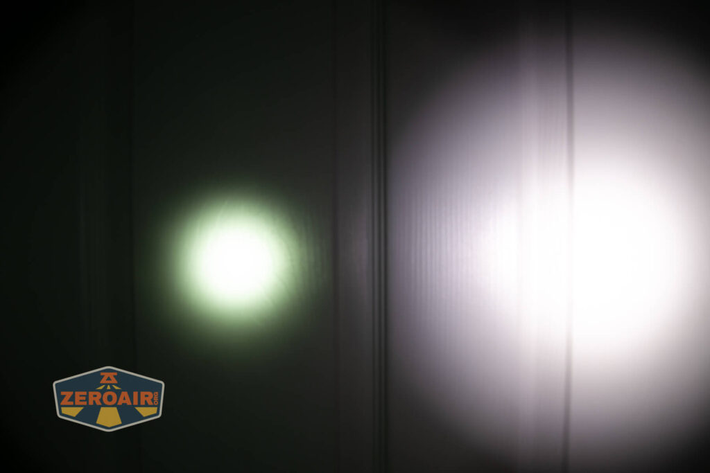 beamshots on door compared to nichia 219b