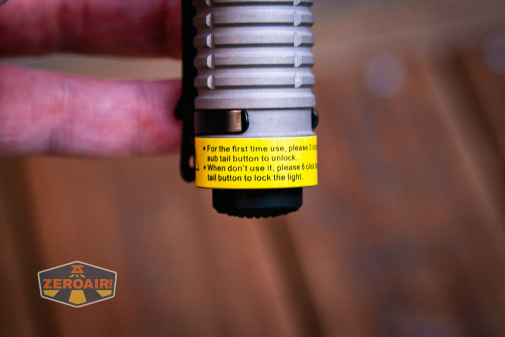 Speras E21 Titanium flashlight label sticker