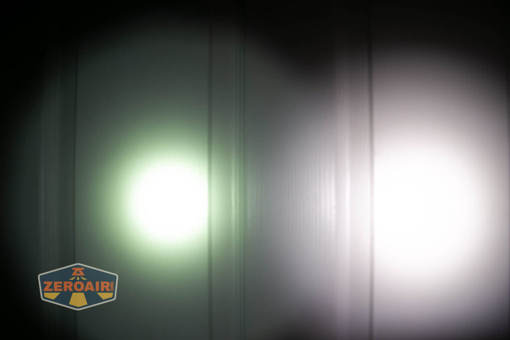 beamshots on door (at 1') compared to nichia 219b 4500K