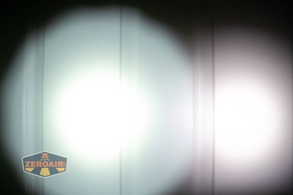 beamshots on door (at 1') compared to nichia 219b 4500K