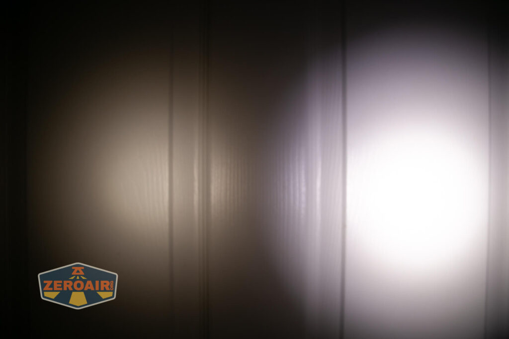 beamshots on door (at 1') compared to nichia 219b 4500K