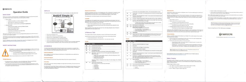 FireflyLite E12C flashlight manual