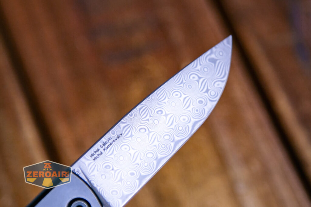 Kansept Agi flipper knife steel detail