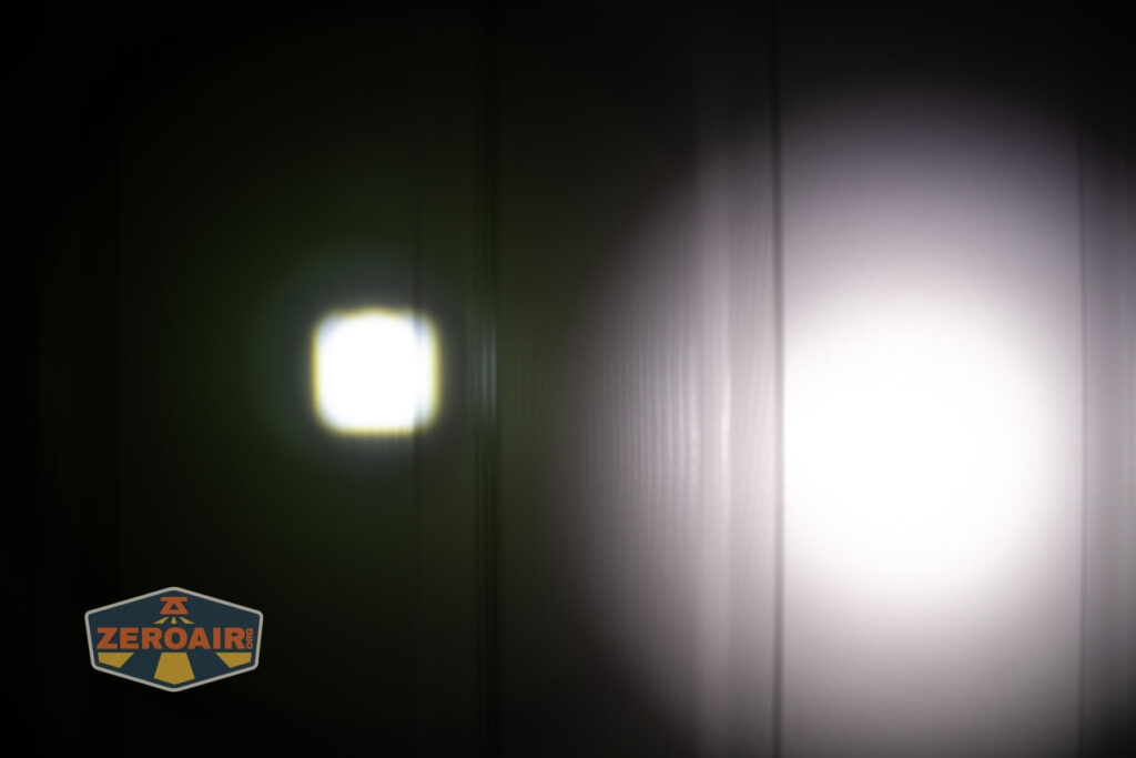 beamshots on door (at 1') compared to nichia 219b 4500K